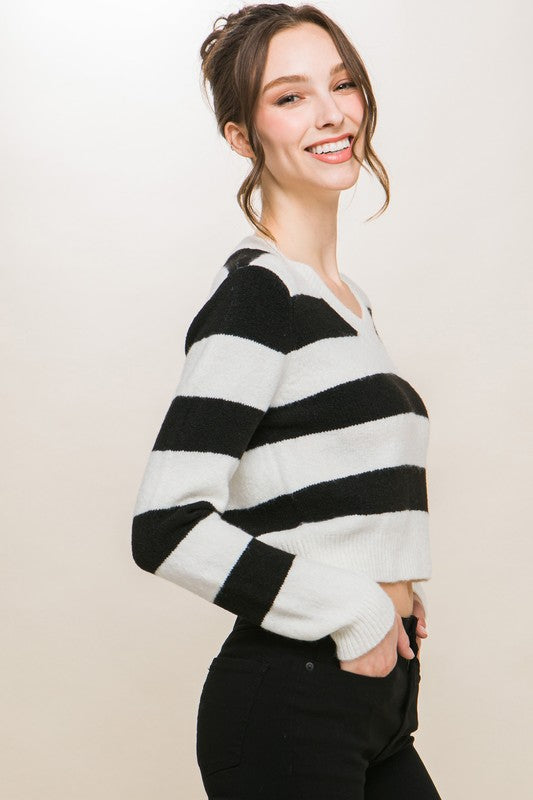 Striped Pullover Knit Sweater