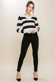 Striped Pullover Knit Sweater