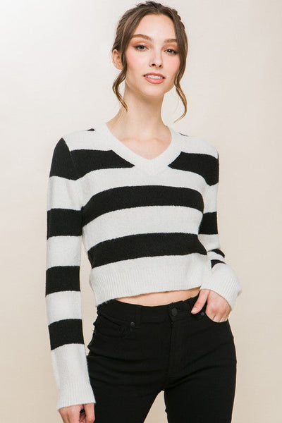 Striped Pullover Knit Sweater