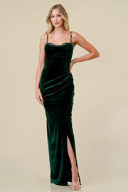 Velvet Sequin Maxi Dress