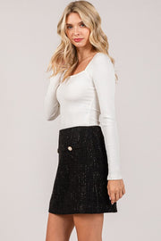 Tweed Mini  Pearl skirtSkirt