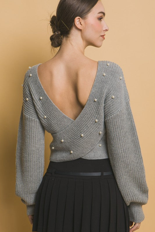 Cropped Pearl Sweater