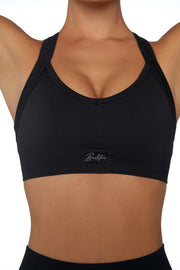 Purpose - Super Sculpt Seamless Cross Back Sports Bra in Black