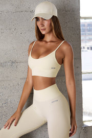 Determination - Seamless Scoop Neck Sports Bra in Ivory