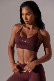 Constant - Scoop Neck Multi Strap Sports Bra in Burgundy