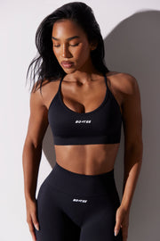 Constant - Scoop Neck Multi Strap Sports Bra in Black