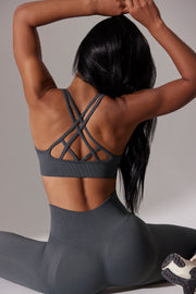 Constant - Scoop Neck Multi Strap Sports Bra in Grey