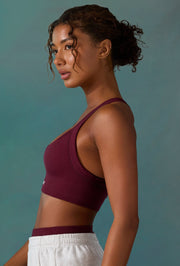 Purpose - Super Sculpt Seamless Cross Back Sports Bra in Plum