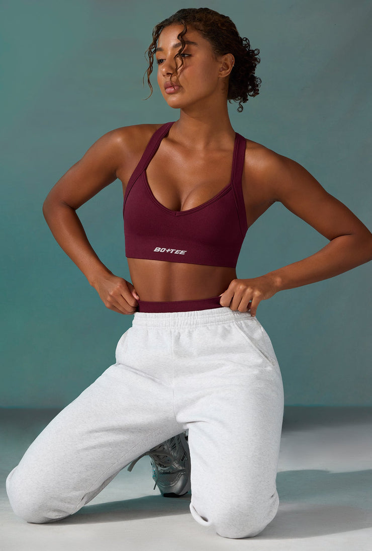 Purpose - Super Sculpt Seamless Cross Back Sports Bra in Plum