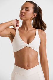 Set - Twist Bust Sports Bra in White