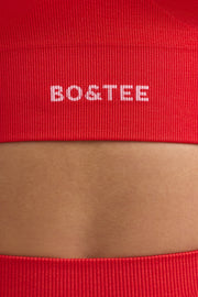 Define Luxe Halterneck Sports Bra in Poppy Red